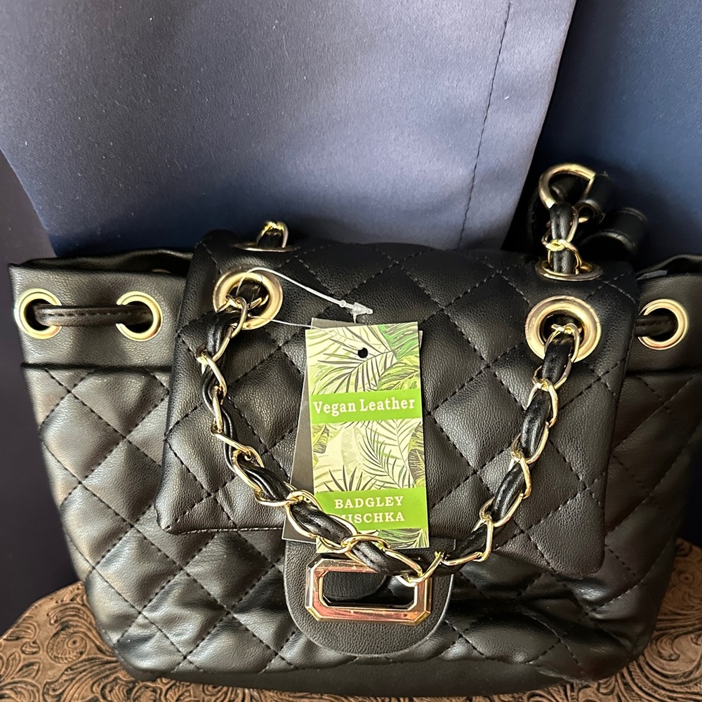 Badgley Mischka Black Quilted Shoulder Bag